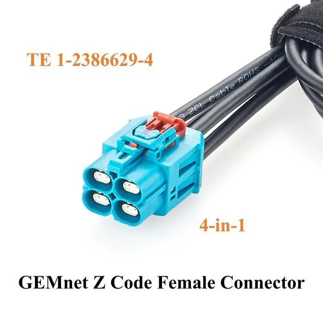 Alt view image 3 of 7 - TE Quad GEMnet Z Code Female to Female Automotive Ethernet Cable(1.64FT)