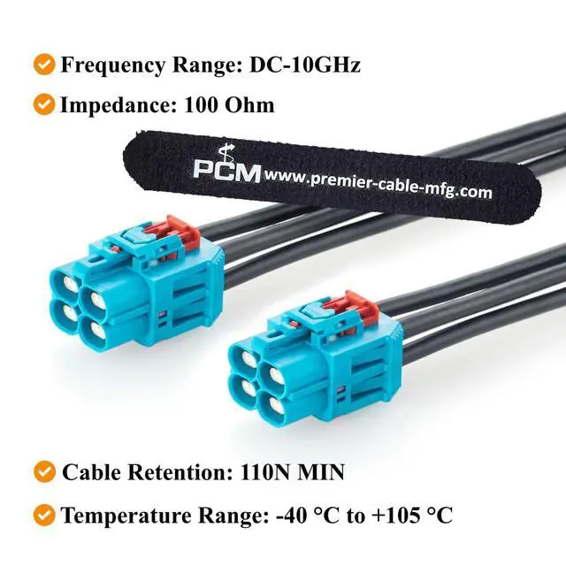 Alt view image 4 of 7 - TE Quad GEMnet Z Code Female to Female Automotive Ethernet Cable(1.64FT)