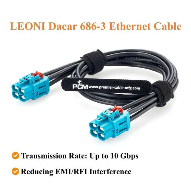 Alt view image 5 of 7 - TE Quad GEMnet Z Code Female to Female Automotive Ethernet Cable(1.64FT)