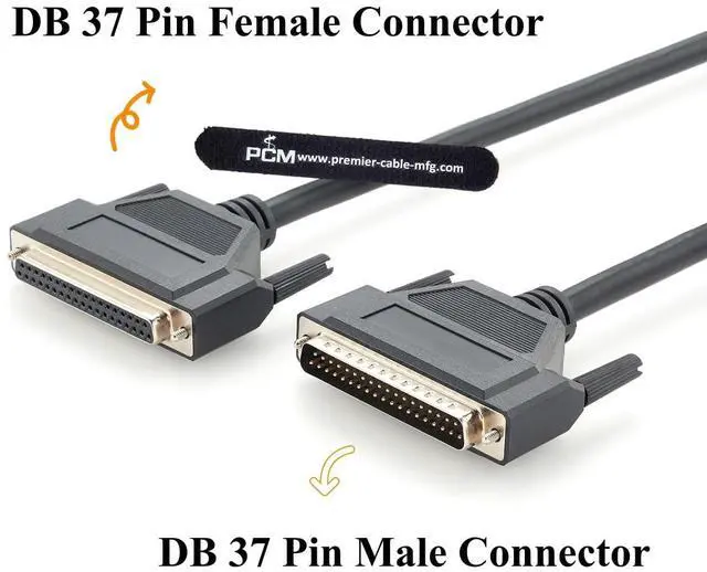 Alt view image 2 of 7 - DB37 Male to Female Extension Cable 37 Pin D-Sub Shielded Cable (2M/6.6FT)