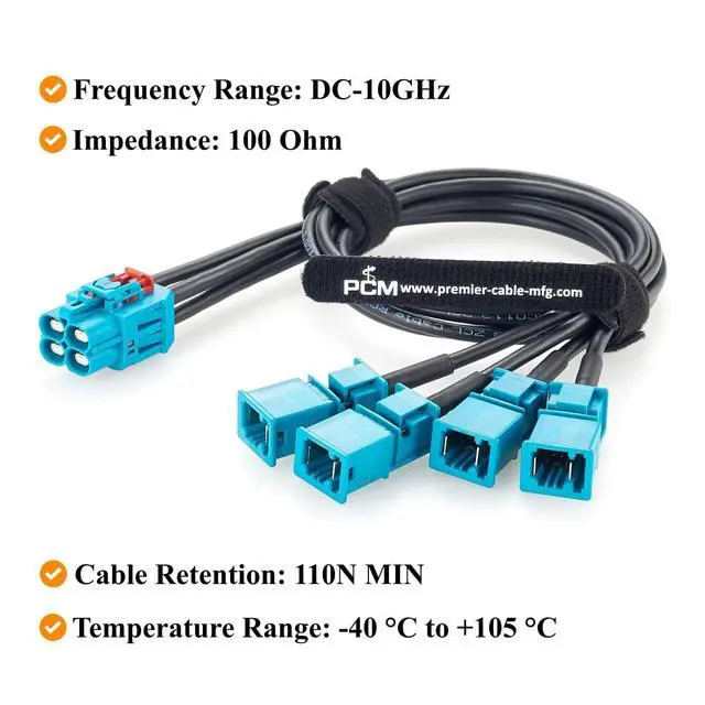 Alt view image 5 of 7 - TE Quad GEMnet Female to MATEnet Male Automotive Ethernet Cable (1.64FT)