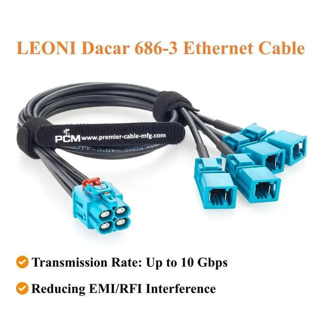 Alt view image 6 of 7 - TE Quad GEMnet Female to MATEnet Male Automotive Ethernet Cable (1.64FT)
