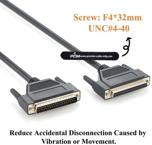 Alt view image 4 of 7 - DB37 Male to Female Extension Cable 37 Pin D-Sub Shielded Cable (2M/6.6FT)