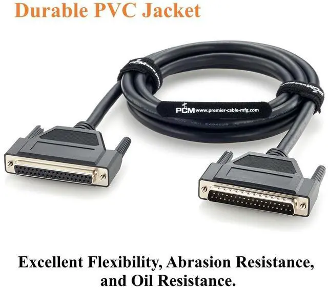 Alt view image 5 of 7 - DB37 Male to Female Extension Cable 37 Pin D-Sub Shielded Cable (2M/6.6FT)