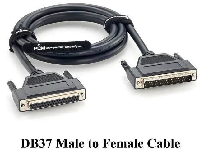 Alt view image 6 of 7 - DB37 Male to Female Extension Cable 37 Pin D-Sub Shielded Cable (2M/6.6FT)