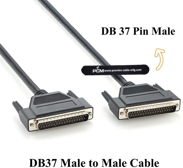 Alt view image 2 of 7 - DB37 Male to Male Cable D-Sub 37 Pin Shielded Cable Compatible with PCL-10137 (2M/6.6FT)