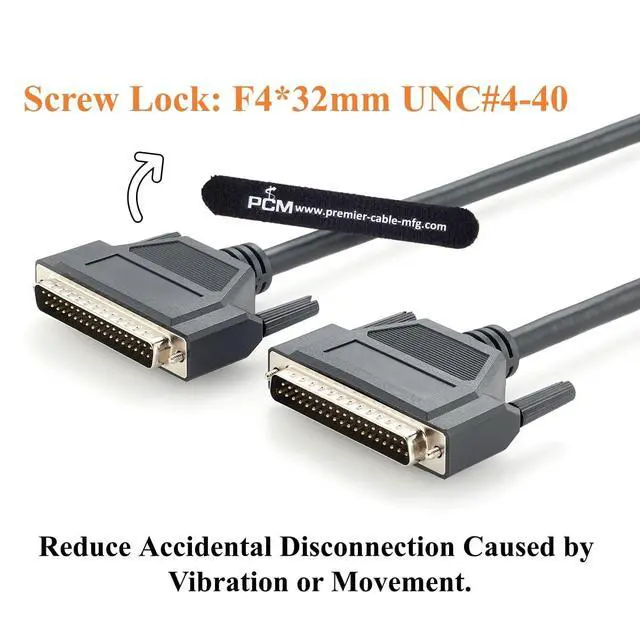 Alt view image 5 of 7 - DB37 Male to Male Cable D-Sub 37 Pin Shielded Cable Compatible with PCL-10137 (2M/6.6FT)