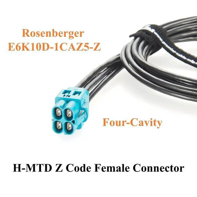 Alt view image 3 of 7 - 4-in-1 H-MTD Z Code Female to MATEnet Female Automotive Ethernet Splitter Cable 10Gbps E6K10D-1CAZ5-Z to 2302454-9 for ADAS, Robotaxi (0.5M/1.64FT)
