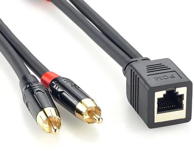 Main image of RJ45 Female to Dual RCA Male Audio Cable for AXIA, Broadcast (20cm)
