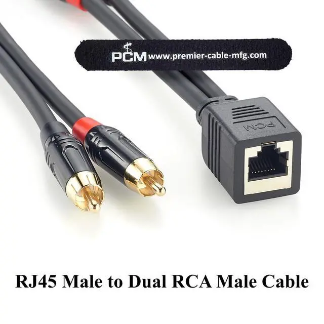 Alt view image 5 of 7 - RJ45 Female to Dual RCA Male Audio Cable for AXIA, Broadcast (20cm)