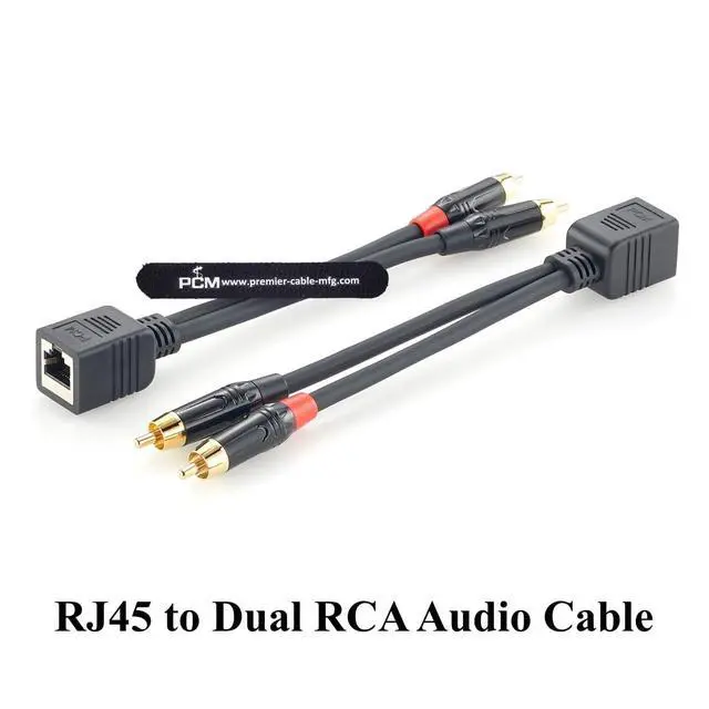 Alt view image 6 of 7 - RJ45 Female to Dual RCA Male Audio Cable for AXIA, Broadcast (20cm)