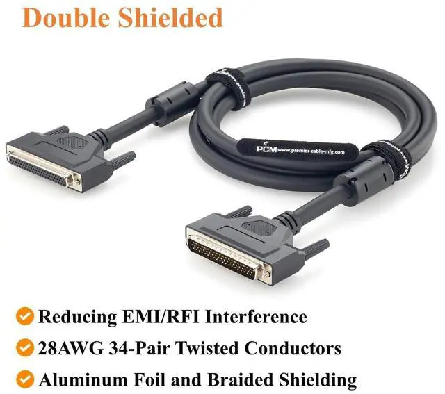 Alt view image 3 of 7 - DB 62 Pin Male to Female Extension Cable High Density D-Sub DB62 Shielded (2M/6.6FT)