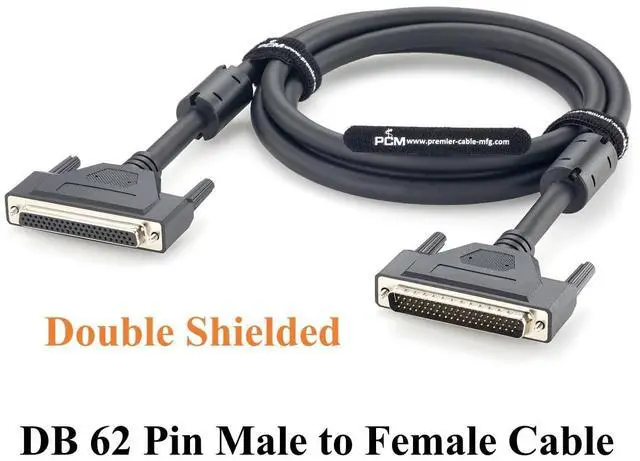 Alt view image 5 of 7 - DB 62 Pin Male to Female Extension Cable High Density D-Sub DB62 Shielded (2M/6.6FT)