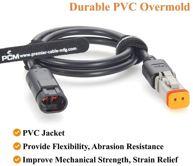 Alt view image 5 of 7 - 2 Pin Deutsch DT Female to AMP Superseal 1.5 Male Cable Automotive Wire Harness DT06-2S to 282104-1 (1M/3.28FT)