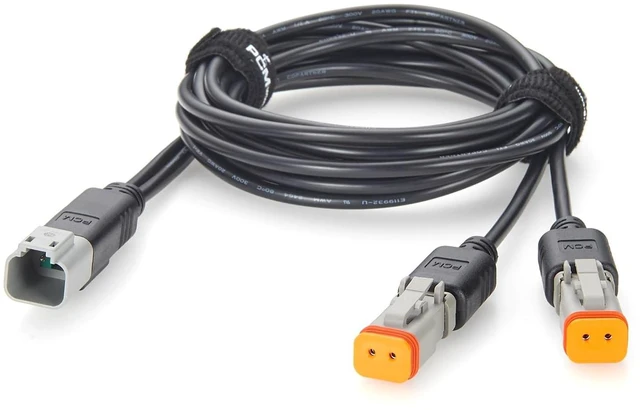 Main image of Deutsch DT 2 Pin Y Splitter Cable Male to Female Waterproof Automotive Wire Harness DT04-2P to DT06-2S (2M/6.6FT)