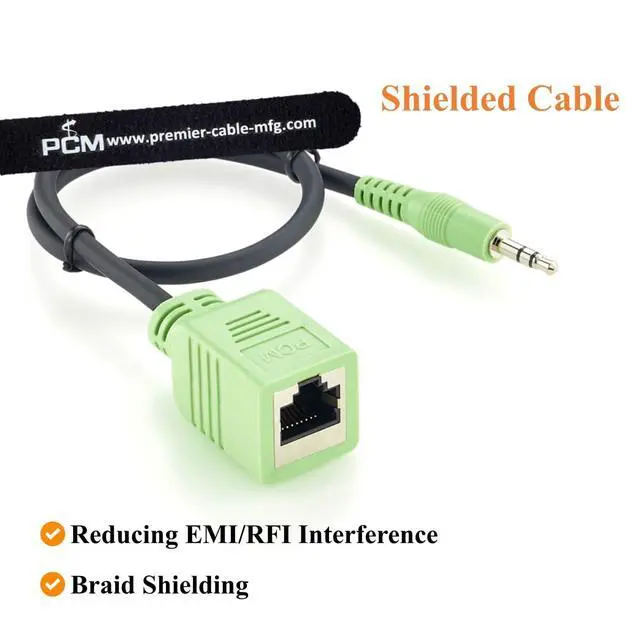 Alt view image 3 of 7 - RJ45 Female to 3.5mm 1/8'' TRS Stereo Audio Cable for Mixing Console (0.3m)