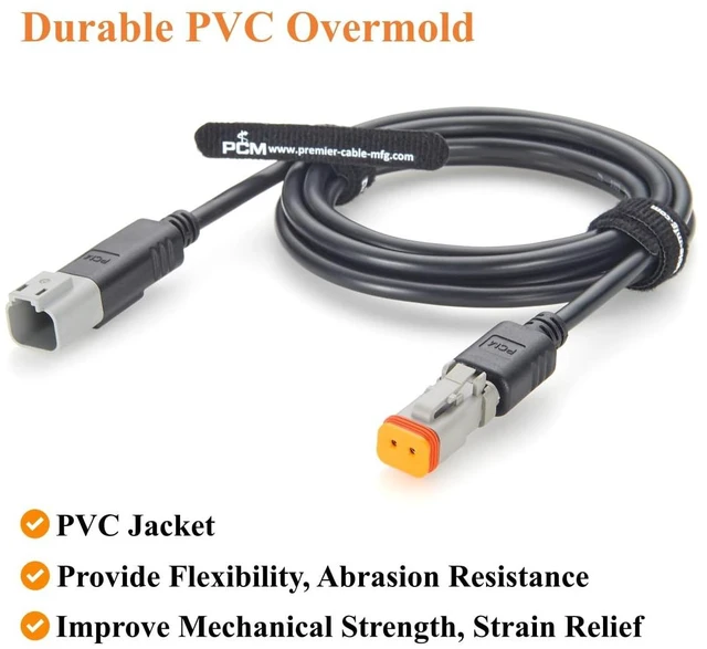 Alt view image 5 of 7 - Deutsch DT 2 Pin Male to Female Cable 16AWG Waterproof Electrical Connector DT04-2P to DT06-2S for Automotive Truck LED Work Light (2Pin, 2M/6.6FT)