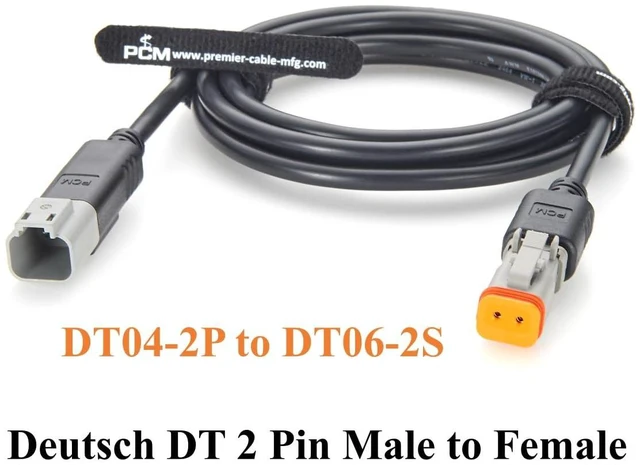 Alt view image 6 of 7 - Deutsch DT 2 Pin Male to Female Cable 16AWG Waterproof Electrical Connector DT04-2P to DT06-2S for Automotive Truck LED Work Light (2Pin, 2M/6.6FT)