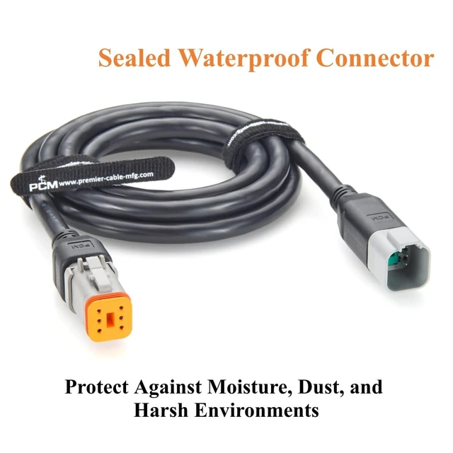 Alt view image 4 of 7 - Deutsch DT 6 Pin Male to Female Cable 16AWG Waterproof Automotive Wiring DT04-6P to DT06-6S for Agricultural Machinery (6Pin, 2M/6.6FT)