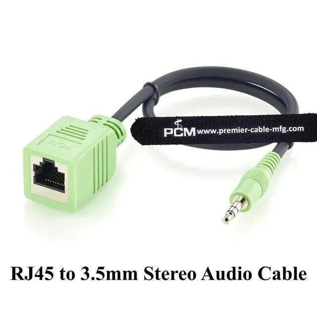 Alt view image 6 of 7 - RJ45 Female to 3.5mm 1/8'' TRS Stereo Audio Cable for Mixing Console (0.3m)