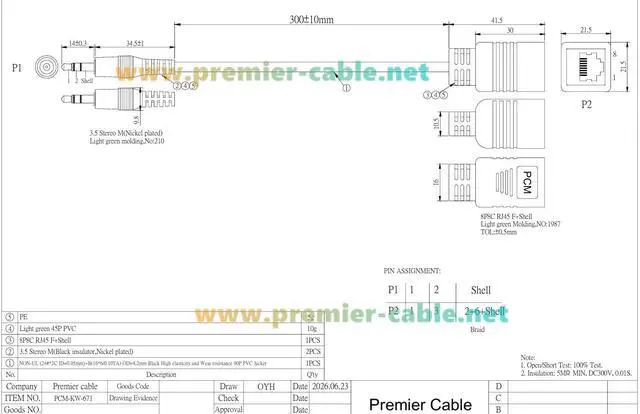 Alt view image 7 of 7 - RJ45 Female to 3.5mm 1/8'' TRS Stereo Audio Cable for Mixing Console (0.3m)