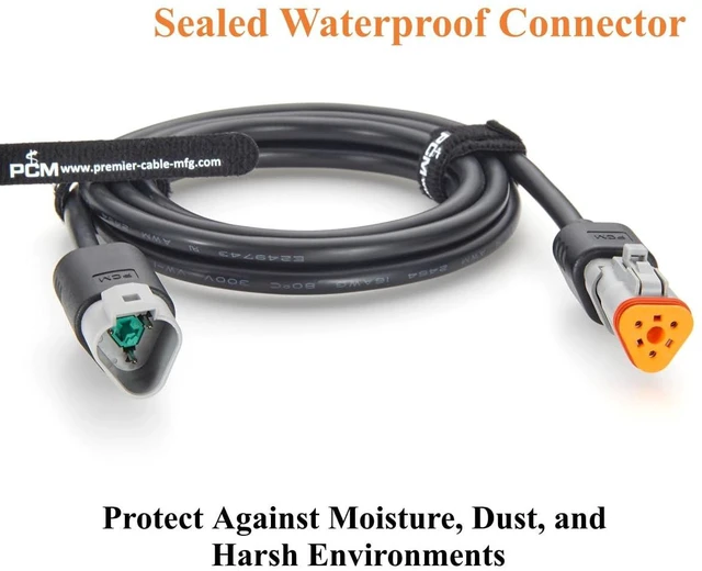 Alt view image 4 of 7 - Deutsch DT 3 Pin Male to Female Cable 16AWG Waterproof Automotive Wiring DT04-3P to DT06-3S for Sensors, Engine Control (3Pin, 2M/6.6FT)