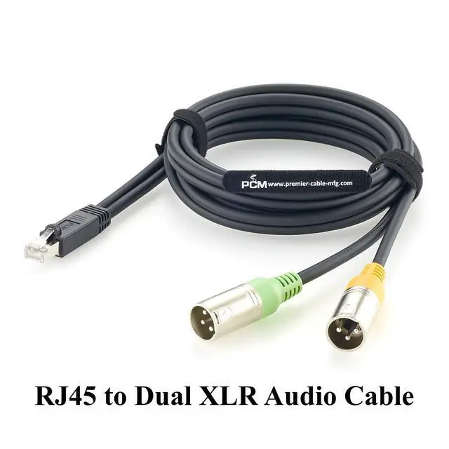 Alt view image 6 of 7 - RJ45 Male to Dual XLR 3 Pin Male Balanced Audio Cable for Mixing Consoles, Broadcast (Male, 2M/6.6FT)