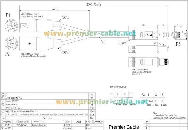 Alt view image 7 of 7 - RJ45 Male to Dual XLR 3 Pin Male Balanced Audio Cable for Mixing Consoles, Broadcast (Male, 2M/6.6FT)