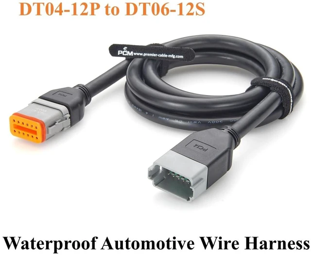 Alt view image 6 of 7 - Deutsch DT 12 Pin Male to Female Cable 16AWG Waterproof Automotive Wiring DT04-12P to DT06-12S for Engine Control (12Pin, 2M/6.6FT)