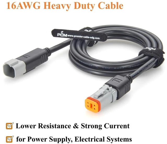 Alt view image 3 of 7 - Deutsch DT 4 Pin Male to Female Cable 16AWG Waterproof Automotive Wiring DT04-4P to DT06-4S for Sensors, Engine Control (4Pin, 2M/6.6FT)