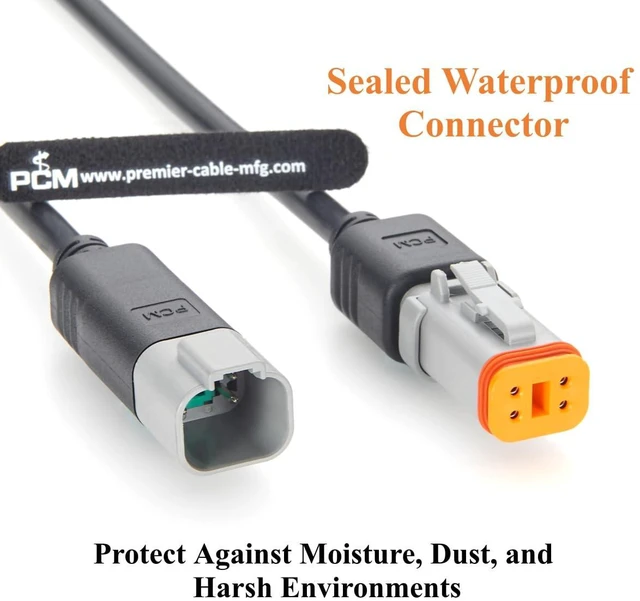 Alt view image 4 of 7 - Deutsch DT 4 Pin Male to Female Cable 16AWG Waterproof Automotive Wiring DT04-4P to DT06-4S for Sensors, Engine Control (4Pin, 2M/6.6FT)