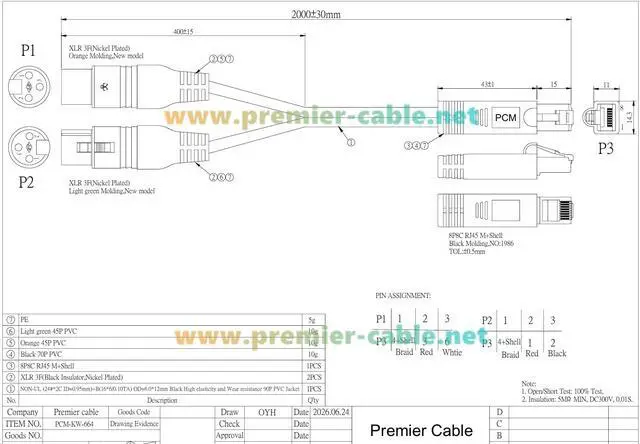 Alt view image 7 of 7 - RJ45 Male to Dual XLR 3 Pin Female Adapter Cable for Professional Audio, Studio, Live Sound (Female, 2M/6.6FT)