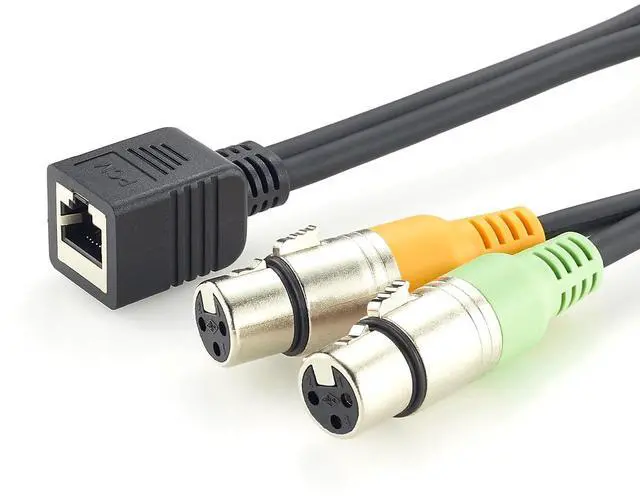 Main image of RJ45 to Dual XLR 3 Pin Female Adapter Cable Balanced Audio Cable for Professional Mixer, Studio, Broadcast (Female, 20cm)