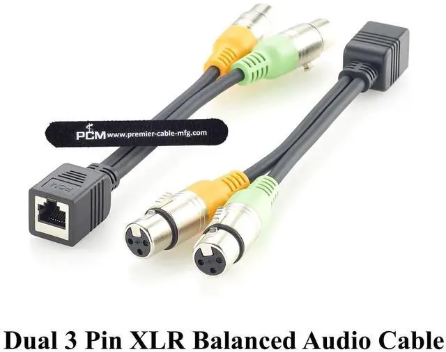 Alt view image 6 of 7 - RJ45 to Dual XLR 3 Pin Female Adapter Cable Balanced Audio Cable for Professional Mixer, Studio, Broadcast (Female, 20cm)