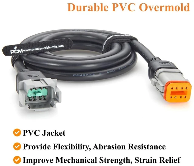 Alt view image 5 of 7 - Deutsch DT 8 Pin Male to Female Cable 16AWG Waterproof Automotive Wiring DT04-8P to DT06-8S for Agricultural Machinery (8Pin, 2M/6.6FT)