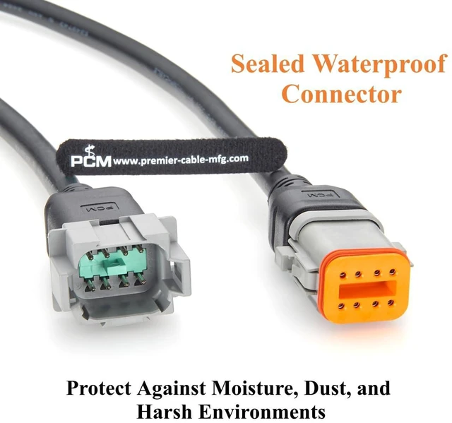 Alt view image 4 of 7 - Deutsch DT 8 Pin Male to Female Cable 16AWG Waterproof Automotive Wiring DT04-8P to DT06-8S for Agricultural Machinery (8Pin, 2M/6.6FT)