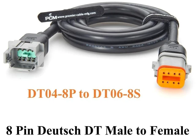 Alt view image 6 of 7 - Deutsch DT 8 Pin Male to Female Cable 16AWG Waterproof Automotive Wiring DT04-8P to DT06-8S for Agricultural Machinery (8Pin, 2M/6.6FT)