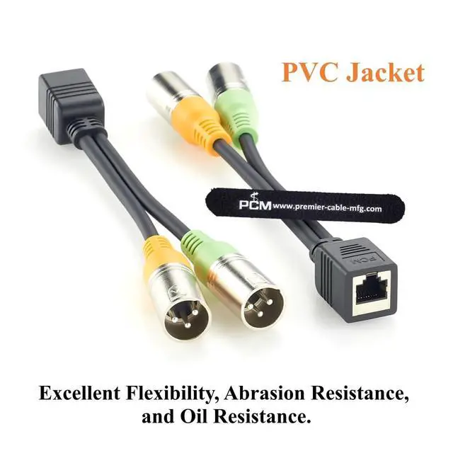 Alt view image 4 of 7 - RJ45 Female to Dual XLR 3 Pin Male Adapter Cable Balanced Audio Cable for Professional Mixer, Studio, Broadcast (Male, 20cm)