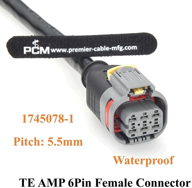 Alt view image 2 of 7 - 1745078-1 TE AMP 6 Pin Female Pigtail Cable Compatible with IFM E12835 Power Signal Harness for Mobile Machinery (5M/16.4FT)
