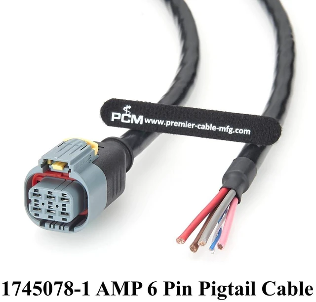 Alt view image 6 of 7 - 1745078-1 TE AMP 6 Pin Female Pigtail Cable Compatible with IFM E12835 Power Signal Harness for Mobile Machinery (5M/16.4FT)