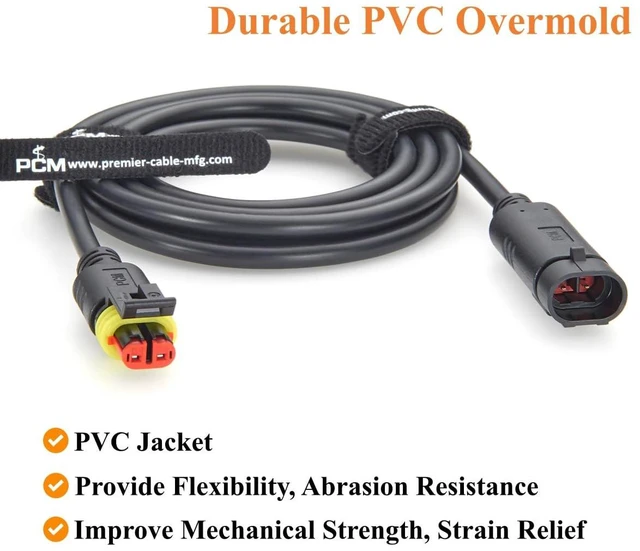 Alt view image 5 of 7 - 2 Pin TE AMP Superseal 1.5 Series Cable Assembly Waterproof Automotive Male to Female Connector 282104-1 282080-1 (2Pin, 2M/6.6FT)