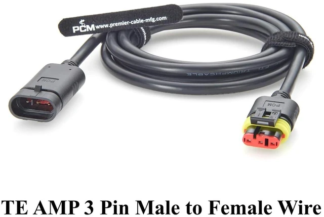 Alt view image 6 of 7 - 3 Pin TE AMP Superseal 1.5 Series Cable Assembly Waterproof Automotive Male to Female Connector 282105-1 282087-1 (3Pin, 2M/6.6FT)