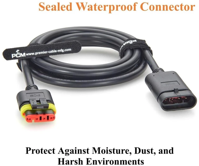 Alt view image 4 of 7 - 4 Pin TE AMP Superseal 1.5 Series Cable Assembly Waterproof Automotive Male to Female Connector 282106-1 282088-1 (4Pin, 2M/6.6FT)