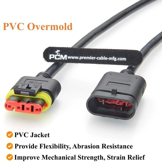 Alt view image 5 of 7 - 4 Pin TE AMP Superseal 1.5 Series Cable Assembly Waterproof Automotive Male to Female Connector 282106-1 282088-1 (4Pin, 2M/6.6FT)