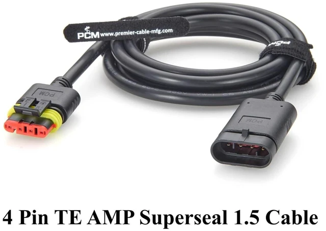 Alt view image 6 of 7 - 4 Pin TE AMP Superseal 1.5 Series Cable Assembly Waterproof Automotive Male to Female Connector 282106-1 282088-1 (4Pin, 2M/6.6FT)