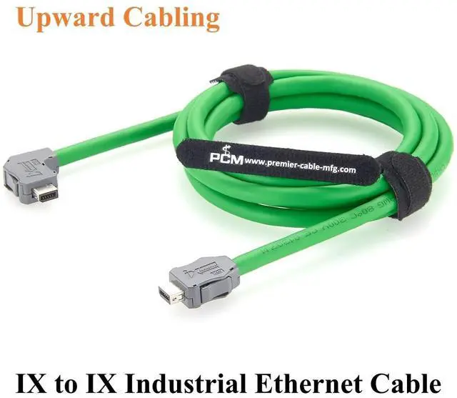 Alt view image 7 of 7 - IX Industrial Cat6A Ethernet Cable Right Angle IX40G-A-10S-CVL2 to IX40G-A-10S-CV 10Gbps Shielded for EtherCAT, Servo Amplifiers, PLC, Motion Control (Upward, 1.5M/4.92FT)