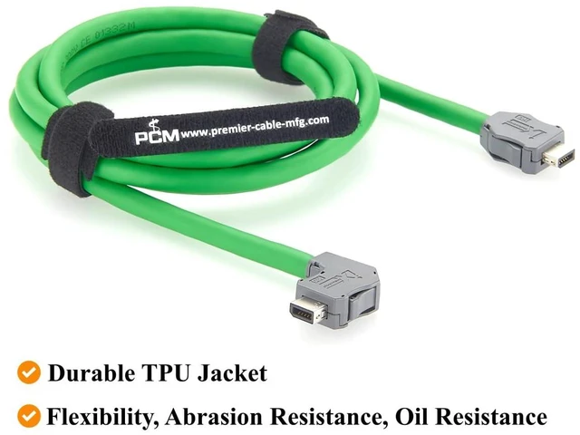 Alt view image 6 of 7 - IX to IX Cat6A Industrial Ethernet Cable Right Angle IX40G-A-10S-CVL1 to IX40G-A-10S-CV 10Pin A Key 10Gbps Shielded for Industrial Automation, PLC, Machine Vision, Robotics (Downward, 1.5M/4.92FT)