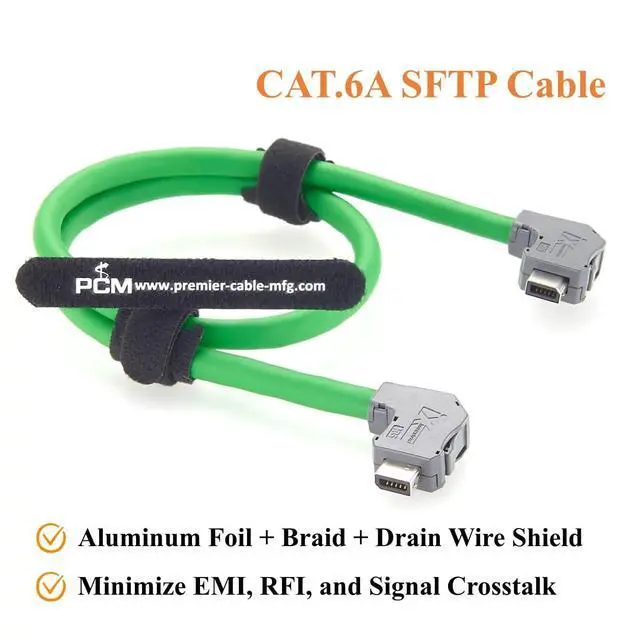 Alt view image 6 of 7 - IX to IX Industrial CAT6A Ethernet Cable Right Angle IX40G-A-10S-CVL2 to IX40G-A-10S-CVL1 10Pin A-Key 10Gbps Shielded for Industrial Automation, PLC, Machine Vision, Robotics (0.5M/1.64FT)