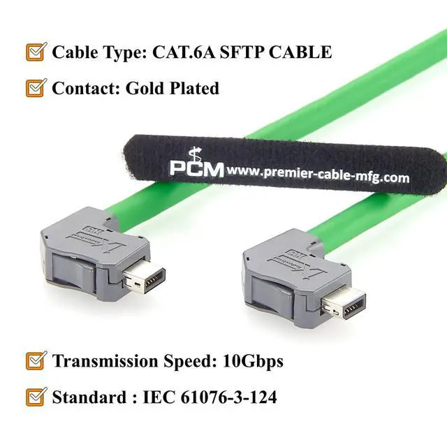 Alt view image 5 of 7 - IX to IX Industrial CAT6A Ethernet Cable Right Angle IX40G-A-10S-CVL2 to IX40G-A-10S-CVL1 10Pin A-Key 10Gbps Shielded for Industrial Automation, PLC, Machine Vision, Robotics (0.5M/1.64FT)