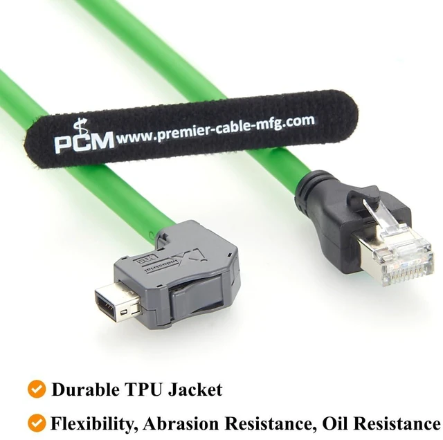 Alt view image 5 of 7 - Right Angle IX to RJ45 Cat6A Industrial Ethernet Cable 10Pin A-Key IX40G-A-10S-CVL1(7.0) 10Gbps Shielded for Industrial Automation, PLC, Machine Vision, Robotics, PROFINET (2M/6.6FT)